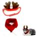 Christmas Dog Antlers Headband Scarf Christmas Reindeer Headband Pet Holiday Costume Accessories for Dog and Cat