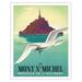 Le Mont Saint Michel Normandy France - Vintage Travel Poster by Pierre Fix-Masseau c.1937 - Fine Art Matte Paper Print (Unframed) 11x14in