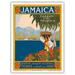 Jamaica - The Gem of the Tropics - Beautiful Healthy Accessible - Tickets by All Steamship Lines Here - Vintage Travel Poster by CKS c.1910 - Master Art Print (Unframed) 9in x 12in