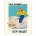 Sun Valley Idaho - This Winter Skiing - Bald Mountain â€œBaldyâ€� - Vintage Travel Poster c.1939 - Fine Art Matte Paper Print (Unframed) 11x14in