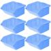 6 Pcs Mini Storage Boxes Tray Warehouse Parts Hardware Stackable Trays Plastic Bin Pegs Small Bins Nesting Shelf