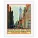 Fifth Avenue New York USA - The World s Greatest Shopping Street - Travel by Train - Vintage Railroad Travel Poster c.1932 - Fine Art Rolled Canvas Print 16in x 20in