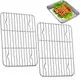 2 stücke Edelstahl Brat gestell Backformen Antihaft-Backofen Grill Racks Grill Koch werkzeug Brot