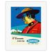Visit (Verso il Canada) - Canadian Mountie - Sabena Belgian World Airlines - Vintage Airline Travel Poster by Gaston Van den Eynde c.1950s - Fine Art Rolled Canvas Print 11in x 14in