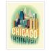 Chicago Illinois - Chicago Skyline - Vintage Airline Travel Poster by Henry K. Bencsath c.1950s - Fine Art Matte Paper Print (Unframed) 16x20in