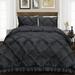 Oversized King Size Microfiber Duvet Cover Diamond Ruffle Ultra Soft & Breathable 3 Piece Luxury Soft Wrinkle Free Cooling Sheet (1 Duvet Cover with 2 Pillowcases Dark Grey)