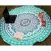 Green Round Beach Tapestry Hippie/Boho Beach Blanket Mandala Roundie/Indian Cotton Throw - Round Tablecloth/Home Decor/Indie Rug Yoga Mat Meditation Picnic Rugs 50 Inch Circle