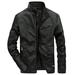 Awdenio Mens Shirts Deals Plus Size Men s and Winter Casual Baseball Uniform Leather Jacket Leather Jacket