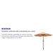 Flash Furniture 9 FT Round Umbrella - 1.5 Diameter Aluminum Pole - Crank and Tilt Function Tan without base