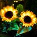 2Pcs Sunflower Landscape Lights Solar Garden Stake Lights for Outdoor Yellow