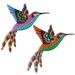 Vintage Decor for Home Outdoor Animal Statues Wrought Iron Hummingbird Pendant Wall Art Decorations Moon Sculptures 2 Pcs