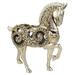 HomeRoots 468276 12 in. Polyresin Horse Statue Sculpture Silver with Gold