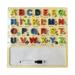 MERIGLARE Alphabet Puzzles Board 30x30cm Interactive Wood Pegged Puzzles Jigsaw Handwritten Exercise Board Valentines Day Gifts for Kids Uppercase