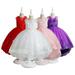 Godderr Kids Girls Dresses Flower Princess Sequin Dress 4-12T Performance Dress Birthday Bridesmaid Party Pageant Formal Lace Long Dresses Flower Girl Dress Flower Girl Dress