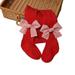 URMAGIC Girls Knee Bow High Bow Socks Cotton Socks Red Bowknot Over Knee Socks Party Casual Wear