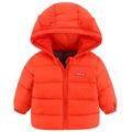 Baby Grils Boys Fleece Down Coat Hooded Toddler Kids Winter Plush Puffer Coat Long Sleeve Quilt Hoodies Jacket Zipper Outdoor Thick Warm Windproof Coat Orange 2-3 Years