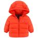 Baby Grils Boys Fleece Down Coat Hooded Toddler Kids Winter Plush Puffer Coat Long Sleeve Quilt Hoodies Jacket Zipper Outdoor Thick Warm Windproof Coat Orange 2-3 Years