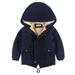 Winter Savings Clearance! Lindreshi Winter Coats for Toddler Girls and Boys Thickened Jackets For Toddlers Girls Boys Fleece Hoody Jackets Kids Zip up Outerwear Coat Toddler Kids Jacket Sweatshirt