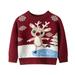 Kids Round Collar Pullover Sweater Christmas Knitted Knitwear Unisex Gift For Toddler