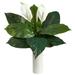 23â€� Mixed Spathiphyllum Artificial Plant in White Planter