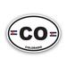 Colorado Flag Oval Sticker Decal - Self Adhesive Vinyl - Weatherproof - Made in USA - co euro