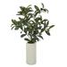 Nearly Natural 21in. Olive Artificial Plant in White Planter
