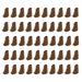 HOMYL 50 Pieces PU Leather Cord Ends Conveneint Handmade for Hat Clothing Backpack Brown