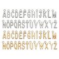 Alloy Metal Alphabet Letter Pendant A-Z Alphabet Bead for DIY Craft Wristbands Necklace(Silver Gold 1 Sets/208pcs)
