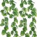 Namzi 4Pcs Artificial Monstera Leaf Vines 5.9FT Fake Hanging Plants Ivy Palm Leaves Greenery Vines Faux Tropical Monstera Garland