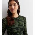 Tall Green Animal Print Midaxi Dress New Look