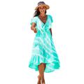 Plus Size Women's Tie-Dye V-Neck Cover Up Dress by Swimsuits For All in Miami Vice (Size 10/12)
