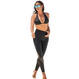 Plus Size Women's Liquid Motion Spliced Legging by Swimsuits For All in Black (Size 10)