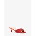 Michael Kors Amal Embellished Faux Suede Kitten Sandal Red 6