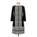 Donna Morgan Casual Dress - Shift High Neck 3/4 sleeves: Black Dresses - Women's Size 4