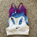 Nike Other | 3 Xs Women’s Sport Bras - 2 Nike - 1 Athletic Works - All Sold Together | Color: Blue/Purple/White | Size: Xs