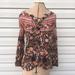 American Eagle Outfitters Tops | American Eagle Multi Floral Print Lace Up Blouse Size Small | Color: Black/Pink | Size: S