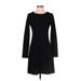 Angvns Casual Dress - A-Line: Black Solid Dresses - Women's Size Small