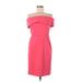 Calvin Klein Casual Dress - Sheath Strapless Sleeveless: Pink Print Dresses - Women's Size 6 Petite