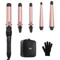 DAN Technology Curling Iron Set Ceramic Curling Wand with PTC All Hair Type Hair Curling Wands Heat Insulated Tip Hair Curler Fast Heating Hair Styling Tool, Storage Bag and Golve Included