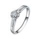 Engagement Rings Women, Diamond Solitaire Engagement Ring 18K White Gold AU750 1 0.12CT VVS White Round Lab Diamond with H Natural Diamond J 1/2