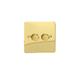 Varilight V-Pro Ultra Flat Polished Brass 2 Gang LED Trailing Edge Dimmer Switch 1 or 2 Way