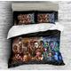 INDREAM Horror Movie Duvet Cover Clown Bedding Set for Bedroom Decoration,Single/Double/King Size Bed Sets 3/4 Pieces(1 Duvet Cover with 2 Pillow Shams or Sheet) (Single-3PCS,C)