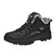 Men Snow Boots Waterproof Fur Fleece Lined Winter Boots Non-slip Lightweight Comfortable Winter Snow Shoes Outdoor Trekking Ankle Boots (Black, 7)