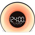 OrangeLight Wake Up Light Sunrise Alarm Clock with Sunrise Sunset Simulation 25 Nature Sounds 12 Colors Night Light Dual Alarms and Snooze Function Sleep Aid for Heavy Sleepers Kids Adults (Black)