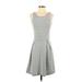 41Hawthorn Casual Dress - A-Line Scoop Neck Sleeveless: Gray Chevron Dresses - Women's Size X-Small