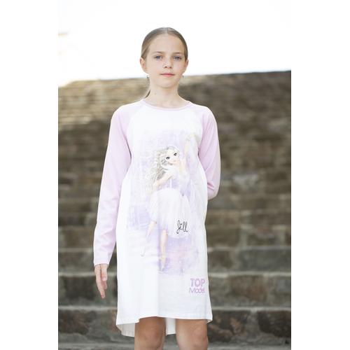 Nachthemd TOPMODEL Gr. 128, N-Gr, rosa (pink lavender) Kinder Kleider Langarm