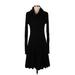 Calvin Klein Casual Dress - Fit & Flare: Black Solid Dresses - Women's Size Small