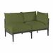 Summer Classics Santa Barbara 57.25" Wide Outdoor Loveseat w/ Cushions Metal/Olefin Fabric Included | 26 H x 57.25 W x 29.38 D in | Wayfair