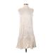 BCBGMAXAZRIA Casual Dress - Mini High Neck Sleeveless: Ivory Dresses - New - Women's Size 2X-Small