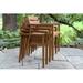 Birch Lane™ Fleur Eucalyptus Outdoor Stackable Dining Armchair Wood in Brown | 31.5 H x 23.5 W x 23.5 D in | Wayfair